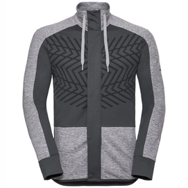 Vest Odlo Men Midlayer Full Zip Skadi Light Grey Melange Odlo Graphite Grey