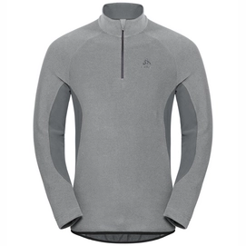Trui Odlo Men Midlayer 1/2 Zip Royale Platinum Grey Odlo Steel Grey Stripes