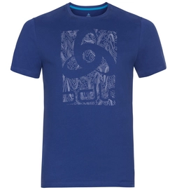 T-Shirt Odlo S/S Crew Neck Nikko Logo Light Sodalite Blue Placed Print Fw18 Herren