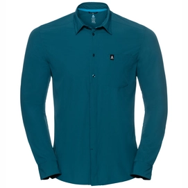 Hemd Odlo L/S Saikai Cool Light Blue Coral Herren