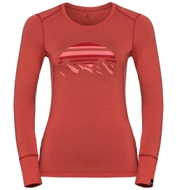 Longsleeve Odlo Top Crew Neck L/S Alliance Baked Apple Placed Print FW18 Damen
