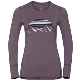 Longsleeve Odlo Top Crew Neck L/S Alliance Vintage Violet Placed Print FW18 Damen
