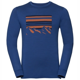 Longsleeve Odlo Top Crew Neck L/S Alliance Sodalite Blue Placed Print FW18 Herren