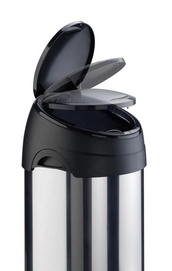 Ronde Afvalbak Met Touchdeksel Zilver RVS 40L