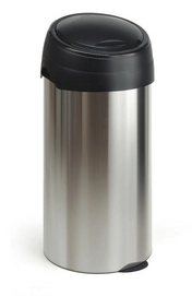Ronde Afvalbak Met Touchdeksel Zilver RVS 60L