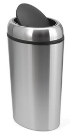 Ovale Swing Afvalbak Mat Zilver RVS 40L