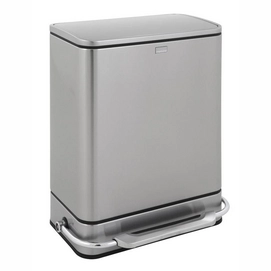 Prullenbak Simplehuman Steelbar Recycler Mat Zilver RVS 24+24L