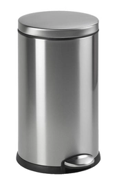 Prullenbak Simplehuman Pedaalemmer Mini Round Mat Zilver RVS 12L