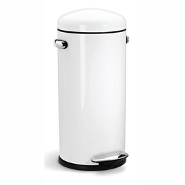 Pedaalemmer simplehuman Round Retro Step Can Wit 30L