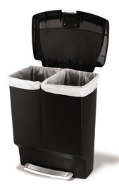 Prullenbak Simplehuman Plastic Rectangular Recycler Zwart 60L