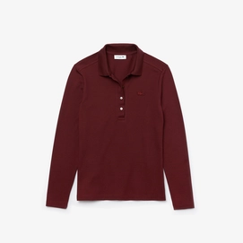 Polo Lacoste Women PF5464 Longsleeve Slim Fit Bordeaux