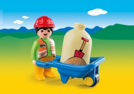Playmobil 1.2.3 Arbeider Met Kruiwagen