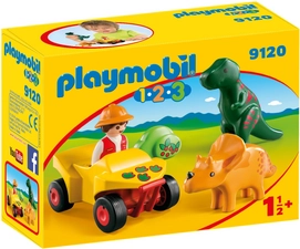 Playmobil 1.2.3 Dino-Onderzoeker Met Quad