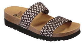 Slipper Scholl Women Kaory Elastic Dark Brown Silver