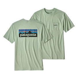 T-shirt Patagonia Men's L/S P-6 Logo Responsibili-Tee Lite Distilled Green