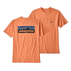 T-Shirt Patagonia Men's P-6 Logo Pocket Responsibili-Tee Peach Sherbet