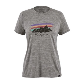 T-Shirt Patagonia Women's Capilene Cool Daily Graphic Shirt Free Hand Fitz Roy Feather Grey-S