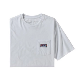 T-shirt Patagonia Homme Boardshort Label Pocket Responsibili Tee White
