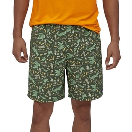Shorts Patagonia Men's Baggies Long 7 inch Alligators and Bullfrogs Kale Green Shorts