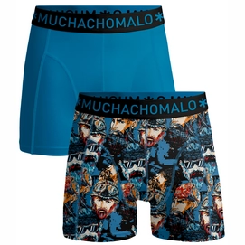 Boxershort Muchachomalo Men shorts Biker Poseidon Print/Blue (2-pack)-S