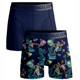 Boxershort Muchachomalo Boys shorts Biker Poseidon Print/Blue (2-pack)-Maat 104