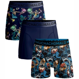 Boxer Shorts Muchachomalo Boys Biker Poseidon Print/ Print/ Blue (3-pack)