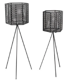 Bloempot PT Living Mesh Hexagon Black