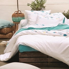 Housse de Couette Sylvie Thiriez Brodée Palerme Percale
