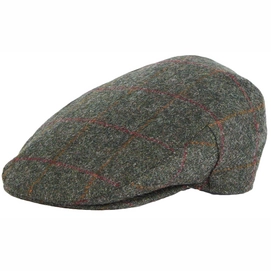 Mütze Barbour Men Crieff Flat Cap Olive Red Overcheck (7 5/8)