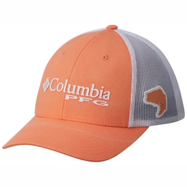 Pet Columbia PFG Mesh Snap Back Ball Cap Bright Peach Marlin