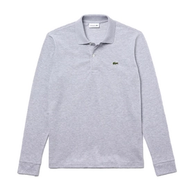 Polo Shirt Lacoste Men L1313 Long Sleeve Classic Fit Marl Grey Melange-8