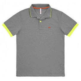 Polo Sun68 Men Small Stripes Fluo El Grigio Chiaro