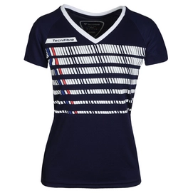 T-shirt de tennis Tecnifibre Women F2 Navy Blanc Bleu Marine