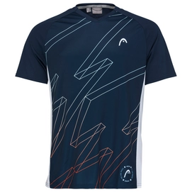 Tennisshirt HEAD Play Tech Print Deep Blue Herren