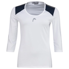 Tennis Shirt HEAD Women Club 22 Tech 3/4 White Deep Blue