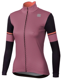 Fietsshirt Sportful Women Cometa Thermal Jersey Rose Black Red Fluo