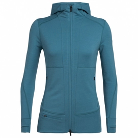 Sweatjacke Icebreaker Quantum II LS Zip Hood Blue Spruce Damen