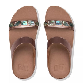 FitFlop Fino™ Shellstone Slide Rose Gold