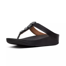 FitFlop Fino™ Shellstone Toe Post Black