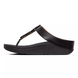 FitFlop Fino™ Shellstone Toe Post Black
