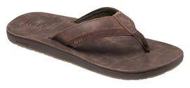 Flip Flops Reef Leather Contoured Cu Chocolate Herren