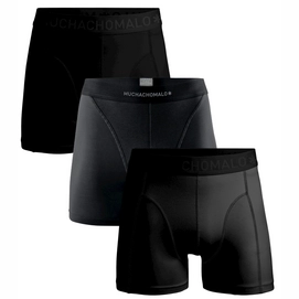 Boxershort Muchachomalo Men Short Solid Black/Black/Black (3-pack)-S