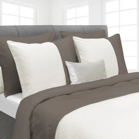 Dekbedovertrek Heckett & Lane Joy Off-White Taupe Grey Satijn