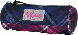 Pencil Case Replay Checks Blue-Pink Check