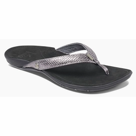 Flip Flops Reef Women Miss J-Bay Black Silver-Shoe Size 5
