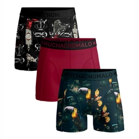 Boxershort Muchachomalo Men Shorts Costa Rica Spain Print/Print/Red (3-Pack)-XXXL