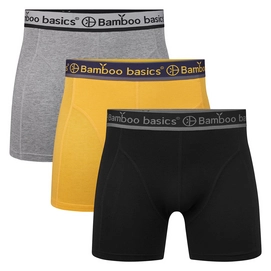 Boxershort Bamboo Basics Rico Grey Melange Ocre Black (3er Set) Herren-S