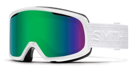 Skibrille Smith Riot White Eclipse Frame Green Sol-X Mirror Damen