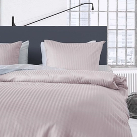 Dekbedovertrek Heckett & Lane Refined Satin Stripe Zachtrose Satijn