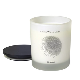 Geurkaars Blomus Flavo Citrus White Linen Lily White 10,5 cm